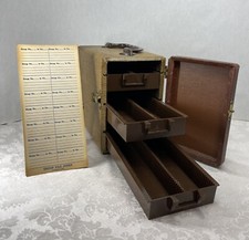 Vintage Barnett  Jaffe Baja 3 Drawer Slide Case w/ Index Cards Holds 300 Slides