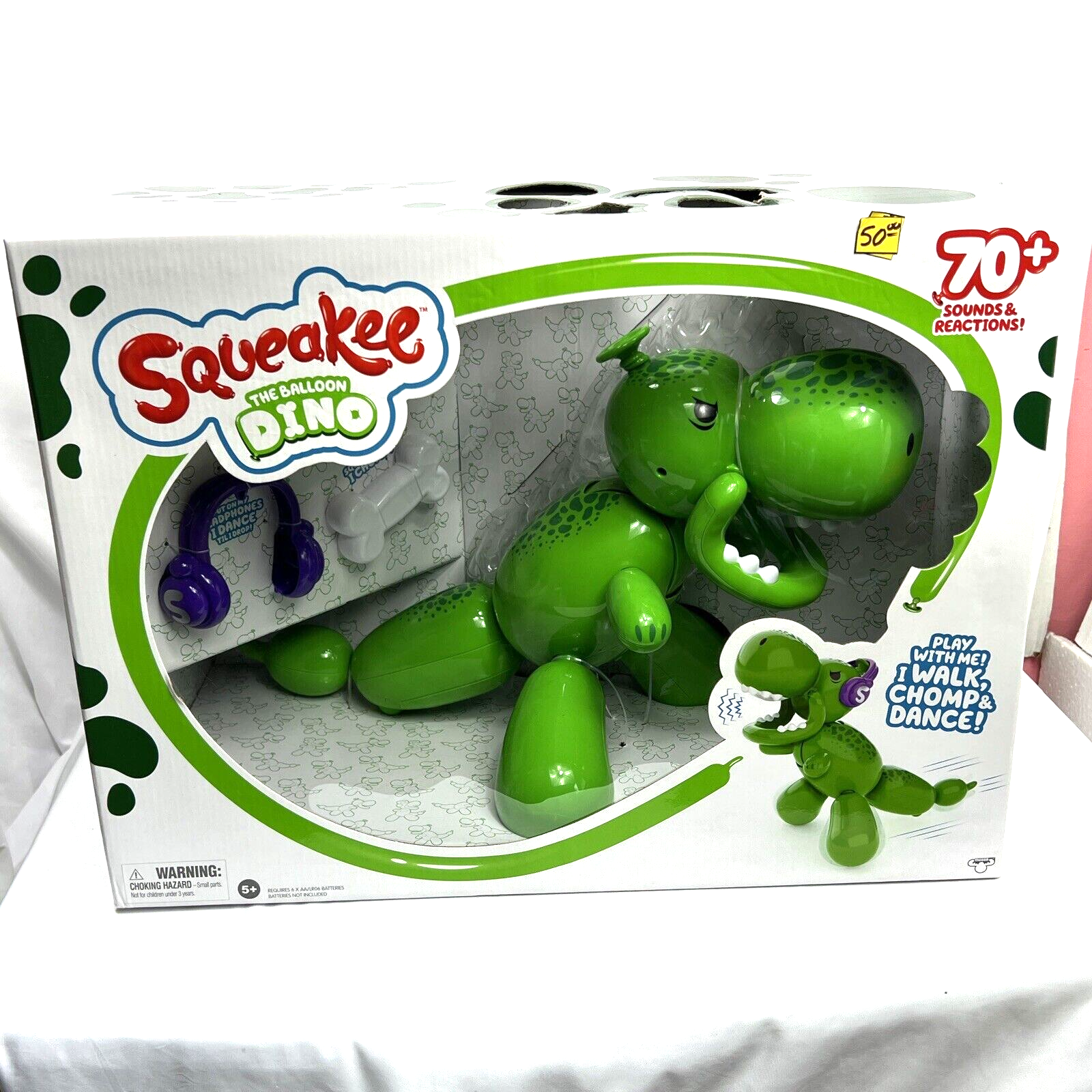  Squeakee The Balloon Dino  Interactive Dinosaur Pet Toy That  Stomps, Roars and Dances. Over 70+ Sounds & Reactions, Multicolor : Toys &  Games