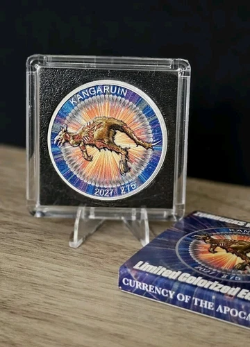 Silver Colorized Zombucks World  Kangaruin 1oz .999 Round Limited