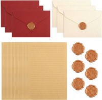 20 Vintage Briefpapier Mit 6 UmschläGen, Wachssiegel FüR Briefe & Einladungen