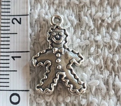 925 Sterling Silver Christmas Ginger Bread Man Charm