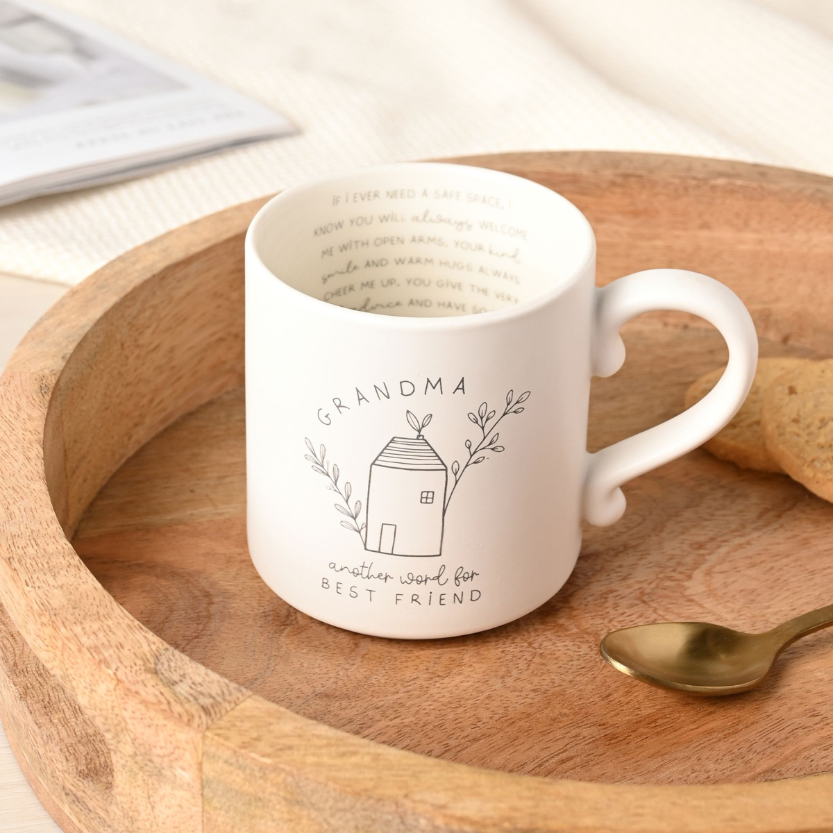 Moments Women's White Mug With Inside Words Grandma In - Image 2