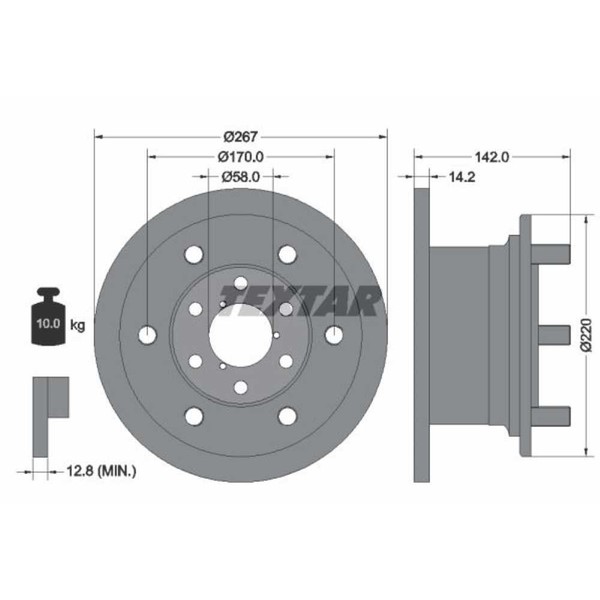 Textar 2X Bremsscheibe Vorne Ø267 Mm Voll FüR Iveco Daily I-image