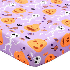 Halloween Pumpkin Crib Sheet for Boys Girls Halloween Fitted Crib Sheets for Sta