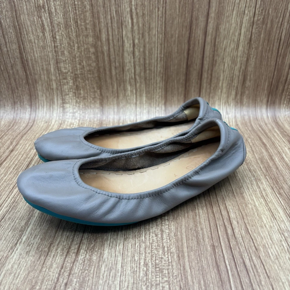 Sapatilhas de balé Tieks by Gavrieli couro italiano acastanhado tamanho 7 casual bege dobrável - Imagem 4 de 4