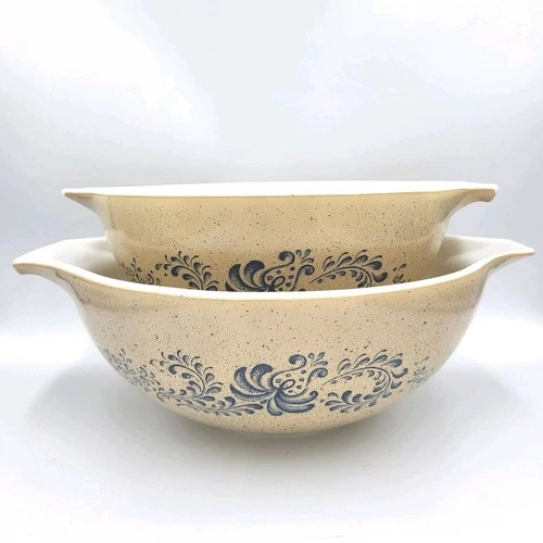 Vintage PYREX HOMESTEAD Cinderella Mixing Bowls #443 (2.5 Qt) & #444 (4 Qt)