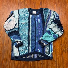 Vintage Coogi Sweater Mens Size Large Blue 3D...