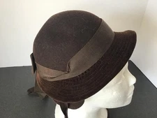 1950’s Glenover Henry Pollak NY Brown Wool Felt Hat, has Ear Flaps, size 19 1/2