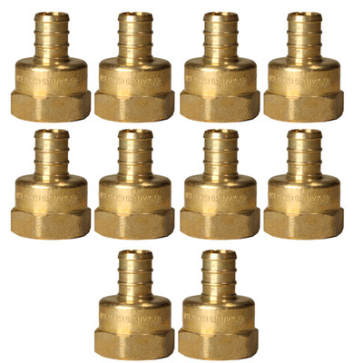 10 Pack XFITTING 1/2'' PEX-B Barb x 1/2'' Female NPT Threaded Adapter, Lead Free