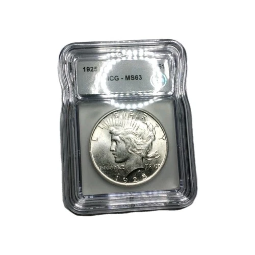 1925 Peace Silver Dollar $1 ICG MS63, Uncirculated