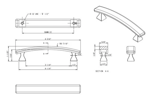 (2pk) Elements 449-96BNBDL Brushed Pewter 3-3/4in Center-to-Center Handle Pull - Picture 8 of 8