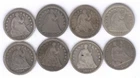 8 - Seated Liberty Half Dimes + 1847, 1853, 1854, 1856, 1856-O, 1857, 1858, 1872