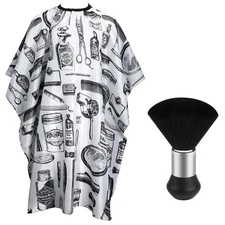 Professional Hair Cutting Salon Barber Cape with Neck Duster Brush Hair Cutting