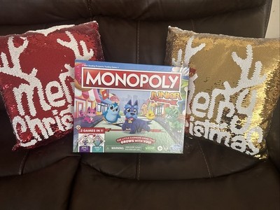 Hasbro Monopoly Junior Board Game 2-Sided Gameboard, 2 Games in 1
