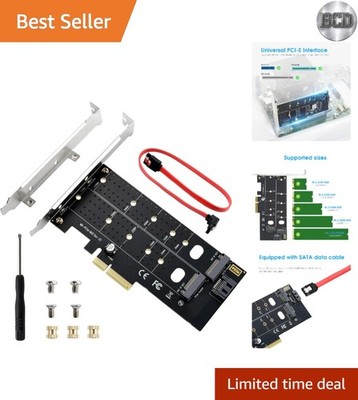 Efficient Dual M.2 PCIe Adapter - 32Gbps Speed & Effective Cooling Design