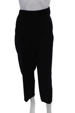 Emporio Armani Womens Textured Wide Leg Zip Dress Pants Navy Size L