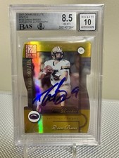2001 Donruss Elite STATUS Drew Brees Rookie RC On-Card Auto /15 BGS 8.5 HOF ?. rookie card picture