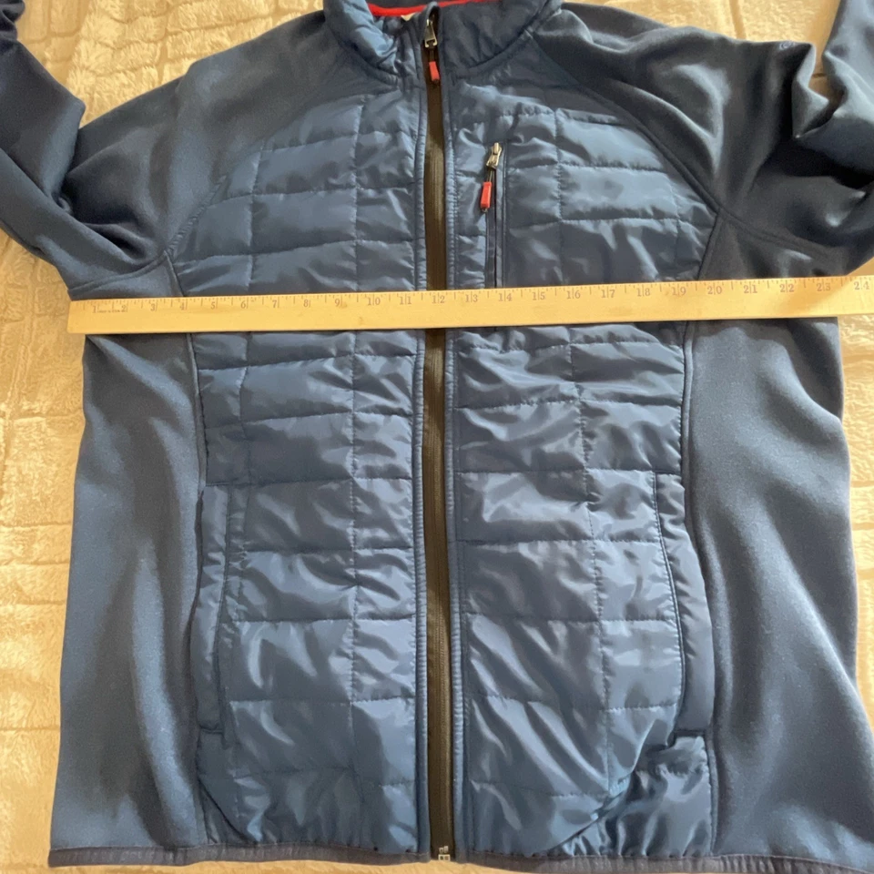 Orvis Quilted Jacket Blue Men's Large Full Zip Lightweight Fleece Outdoors Ski - Image 2 of 4