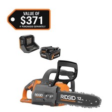 RIDGID 18V Brushless 12" Electric Battery Chainsaw with 6.0 Ah Battery & Charger