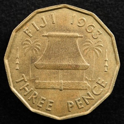 Fiji 3 Pence 1963, Coin, Inv#H361