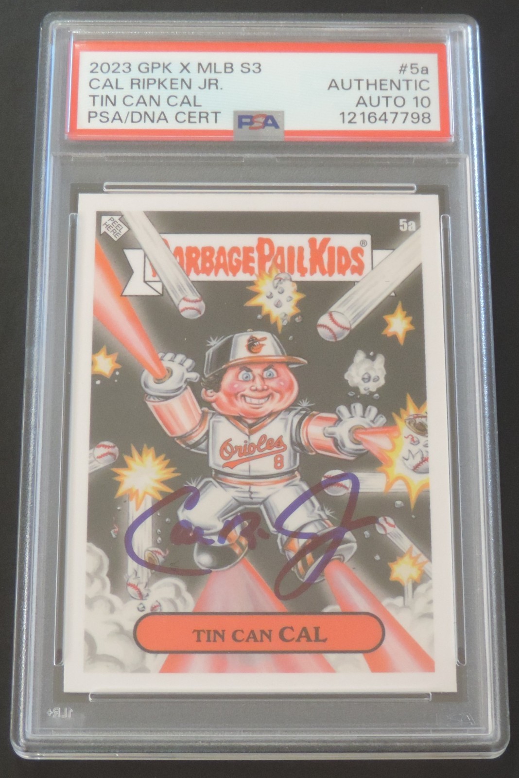 PSA/DNA 10 AUTO CAL RIPKEN JR AUTOGRAPH GARBAGE PAIL KIDS #5A TIN CAN CAL MLB