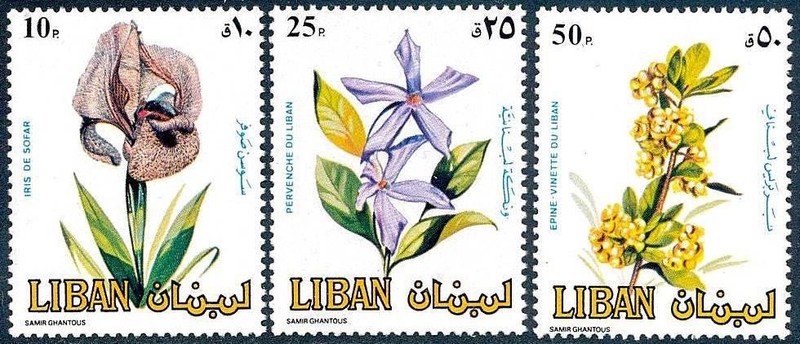 LEBANON 1984 FLOWERS SC# 482-84 VF MNH
