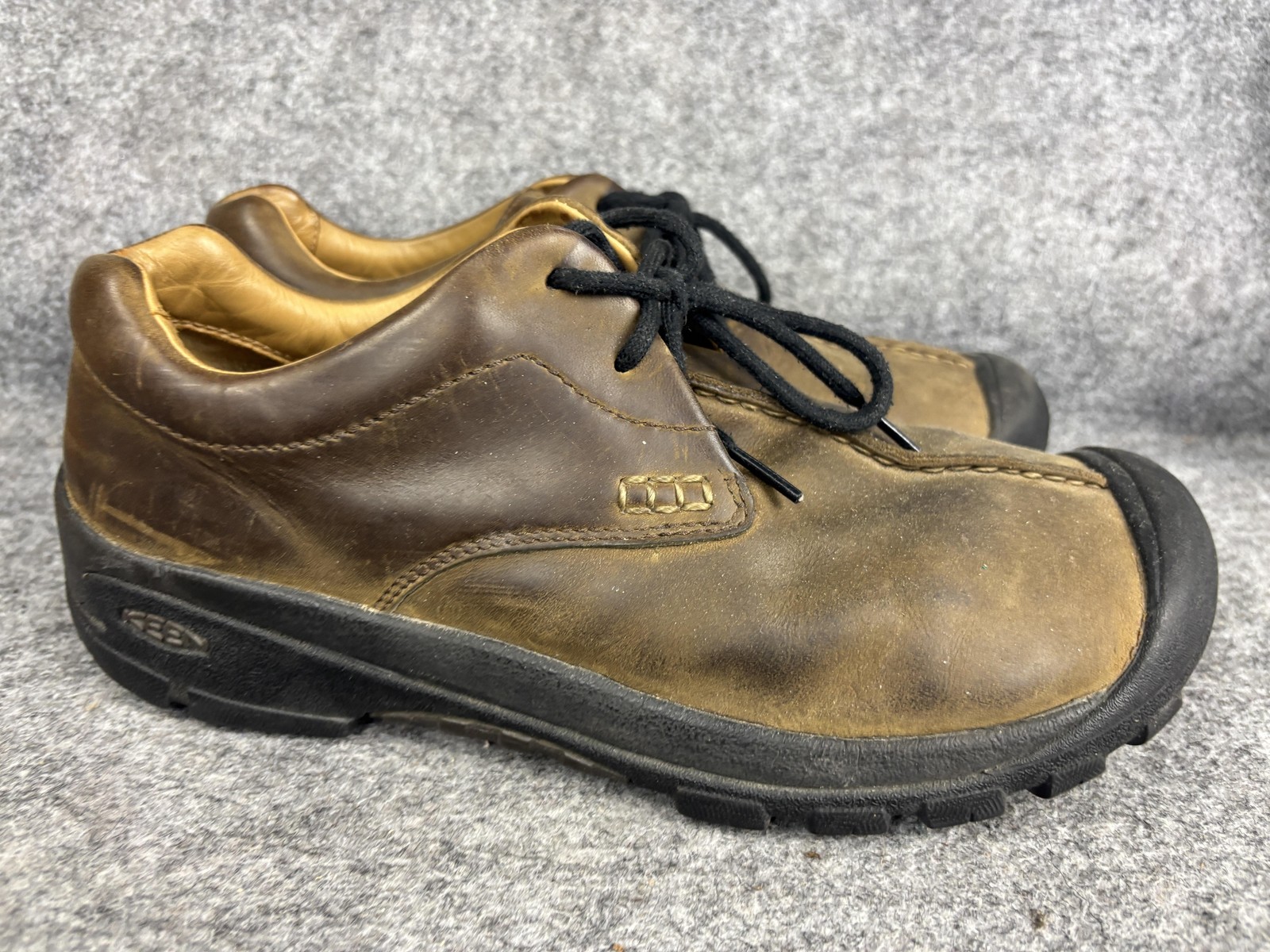 Scarpe Keen uomo taglia 10 5 pelle marrone stringate comode passeggio antiodore 44 EU