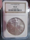 1994 American Silver Eagle 1 oz .999 MS 69 NGC US #1554369-381