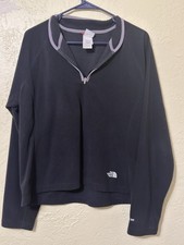 The North Face Women s XL Quarter Zip Fleece Pullover Black Outdoor Hiking