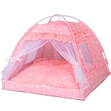 Cat Princess Indoor Tent House - Dog House Indoor/Outdoor Lace Mesh Breathabl...