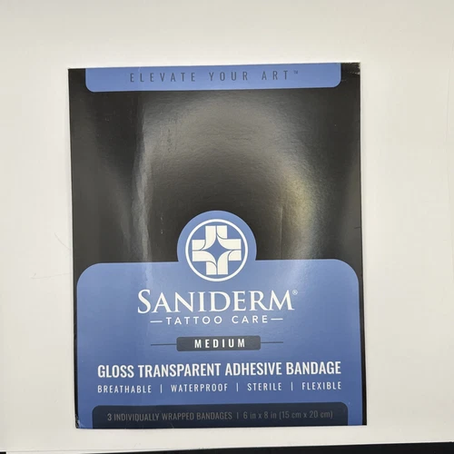 Saniderm Tattoo Aftercare Bandage 3 Sheets (Medium Pack, 6 in x 8 in) - product listing photo
