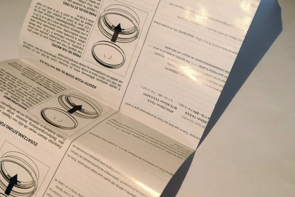 Lente manual Sigma AF 35-135 mm 21-35 mm 28-70 mm 24-50 mm 28-200 mm instrucciones Foto 3 de 4