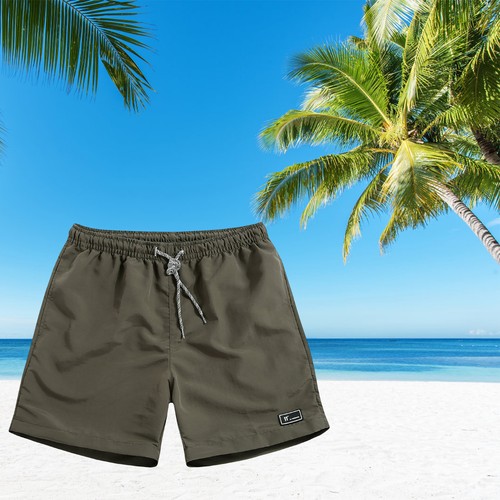 Mens Quick Dry Shorts Elastic Waist Beach Swim Pants Surf Board Shorts Exercise - Picture 3 of 16