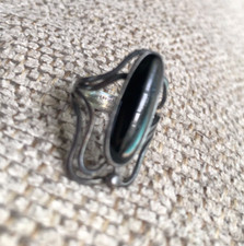 Sterling Silver Womens Ring Size 5 Oval Polished Black Onyx Gemstone Artisan