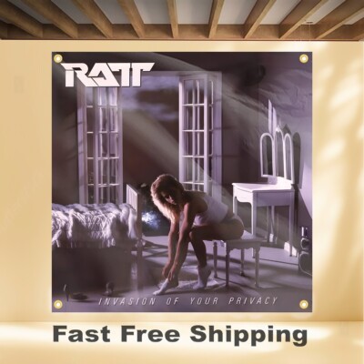RATT INVASION OF YOUR PRIVACY 4'X4' BANNER ALBUM COVER ART FABRIC