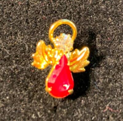 Ruby Angel Pin 14 KT GOLD PLATED BIRTHSTONE JULY RED ANGEL LAPEL PIN-USA SELLER | eBay