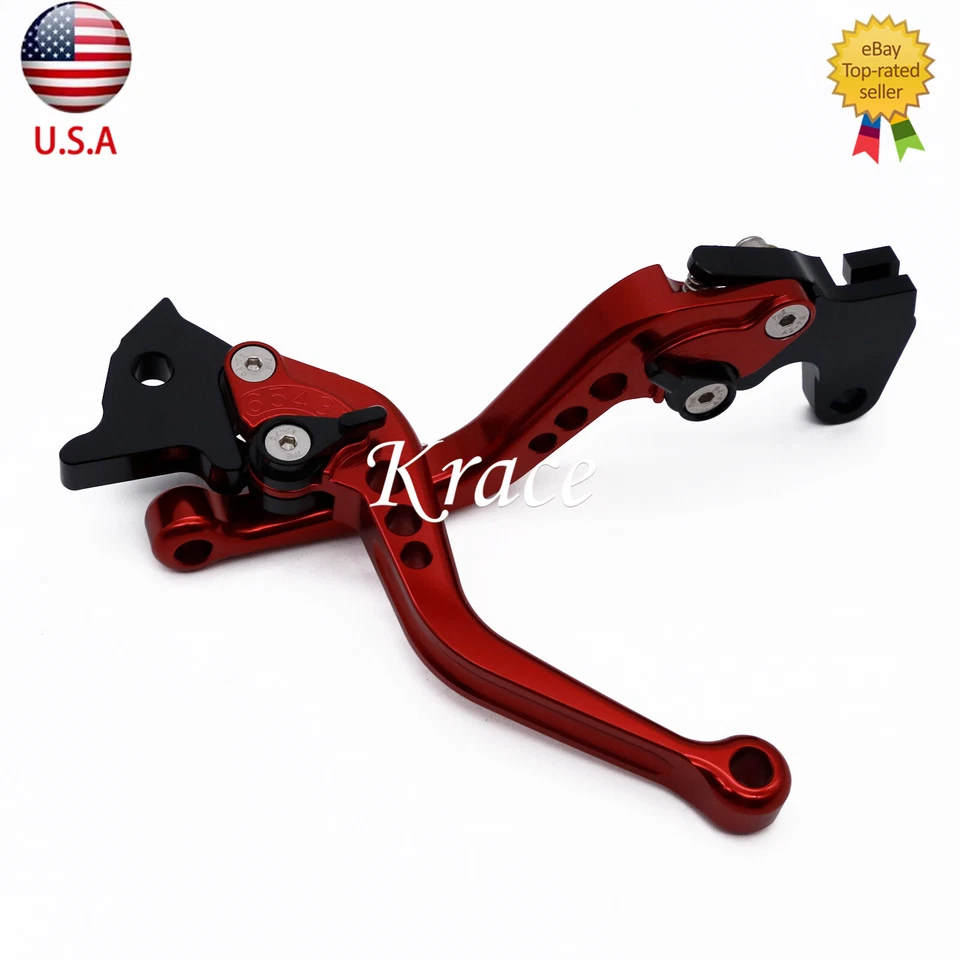 Palancas de embrague de freno CNC rojas ajustables cortas para Honda GROM MSX125 2014-2024 Foto 3 de 4