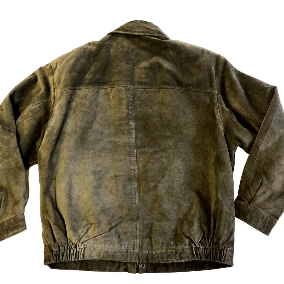 Savile Row Ropa Exterior Hombres Gris Gamuza Bombardero Invierno Chaqueta de Cuero Abrigo de Motocicleta Foto 3 de 4