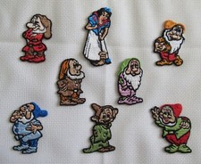 DISNEY SNOW WHITE  THE 7 DWARFS SEW-ON APPLIQUE PATCHES VINTAGE