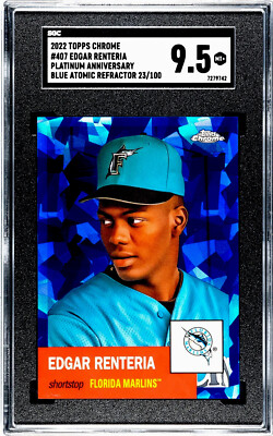 2022 Topps Chrome Platinum 407 Edgar Renteria Blue Atomic