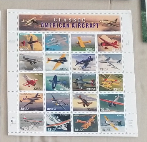 US Scott #3142 - 1997 32¢ Classic American Aircraft - Full Sheet of 20 - MNH