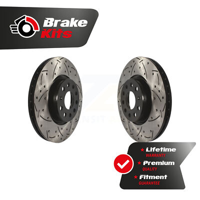 Front Coat Drill Slot Disc Brake Rotors Pair For 2005-2022 Volkswagen Jetta 2.0L