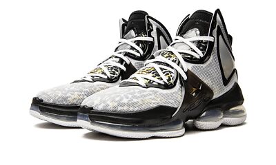 Nike Lebron XIX 19 White/Metallic Gold-Black Size 9 D (M) | eBay