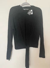 Riff Long Sleeve Front Tie Crew Neck Shirt NEW