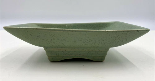 Vintage McCoy Planter Mid Century Speckled Green Matte Glaze Rectangular Tray