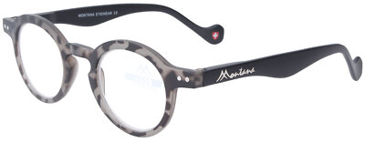 Runde Lesebrille MR69 aus Kunststoff von MONTANA mit Federscharnier in Grau
