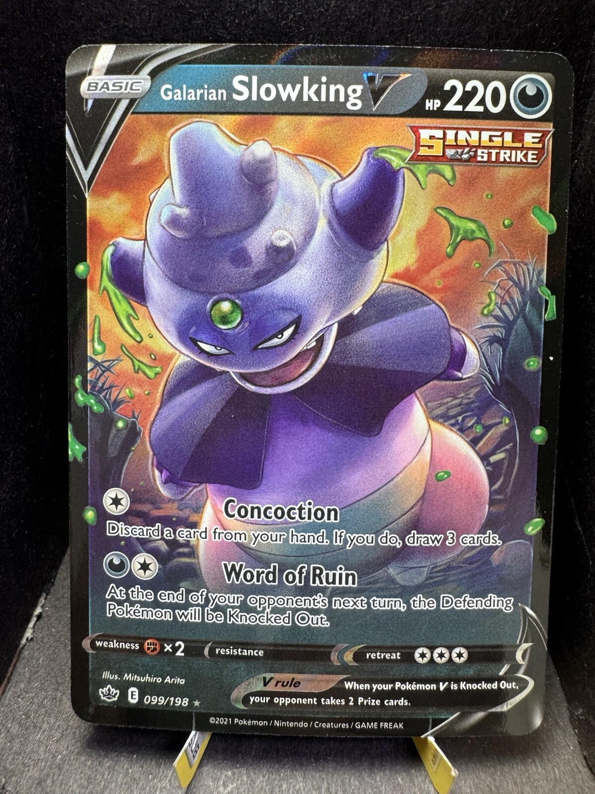 Pokemon TCG SWSH Chilling Reign Galarian Slowking V 099/198 Ultra Rare NM!