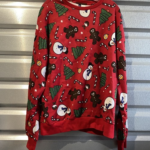 christmas sweater xl crazy gingerbread 
