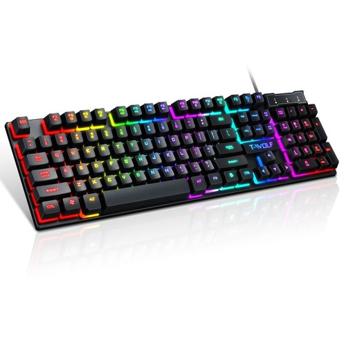 USB Wired Mechanical Gaming104 Keys Keyboard RGB LED Backlit For Windows PC AU - Picture 4 of 9
