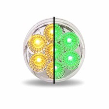 2″ Amber Marker to Green Auxiliary Round LED Light – 7 Diodes
